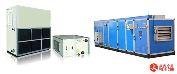 空氣處理機組（左：立/臥式，中：吊頂式，右：組合式）