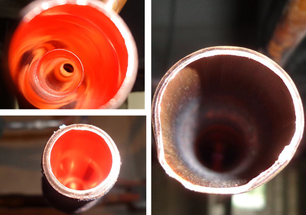 未充氮?dú)夂附?，銅管內(nèi)會(huì)產(chǎn)生黑色氧化銅